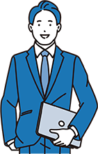 パソコンを持つ男性の画像