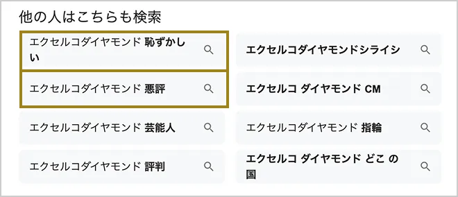 エクセルコダイヤモンド（EXELCO DIAMOND）の検索キーワード